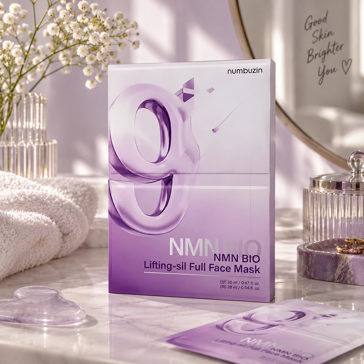 Numbuzin - Masque Visage Complet Effet Lifting No.9 NAD Bio Lifting-sil