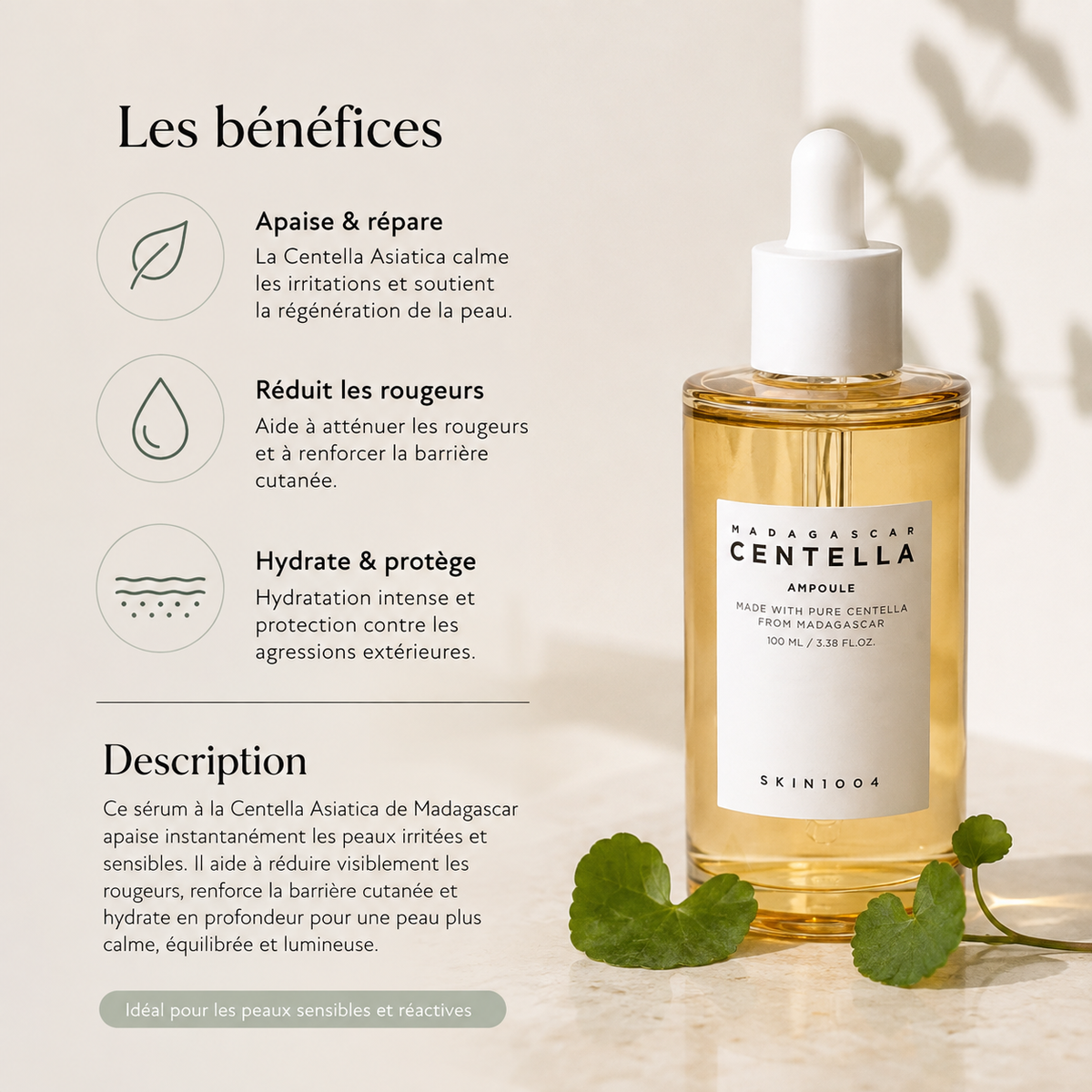 SKIN1004 - Ampoule Apaisante & Hydratante, Centella Asiatica 100%