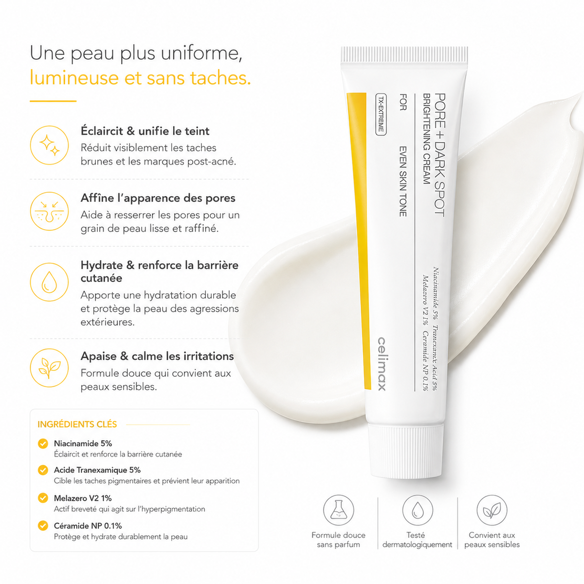 Celimax - Crème Anti-Taches & Pores, Teint Lumineux