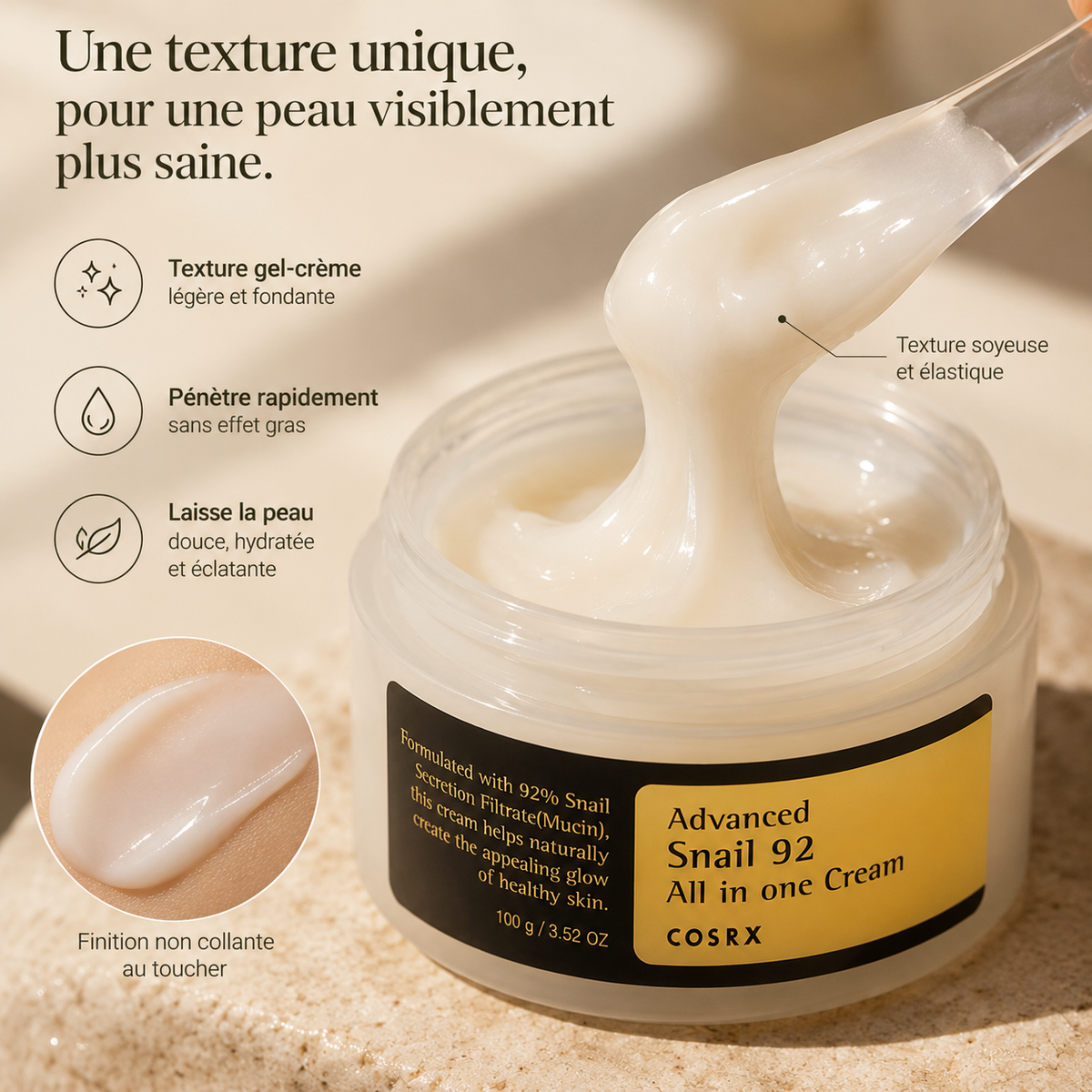 COSRX - Crème Tout-en-Un Snail 92, Réparatrice & Hydratante