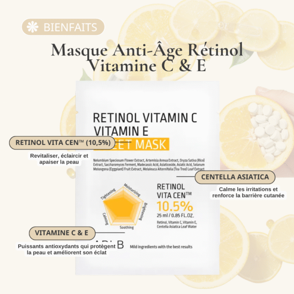 aplb masque anti Âge rétinol, vitamine c & e