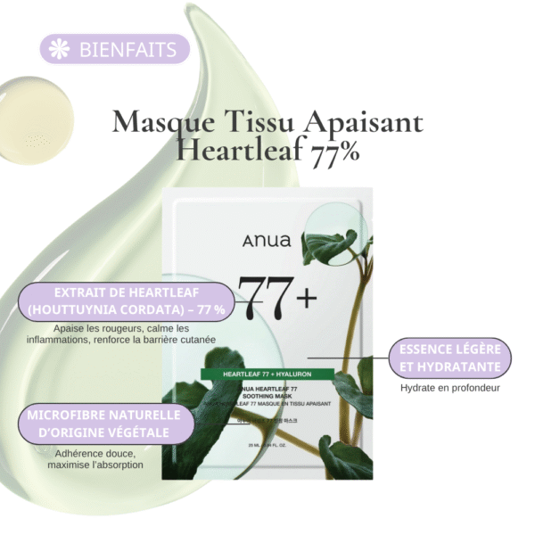 anua masque tissu apaisant heartleaf 77%